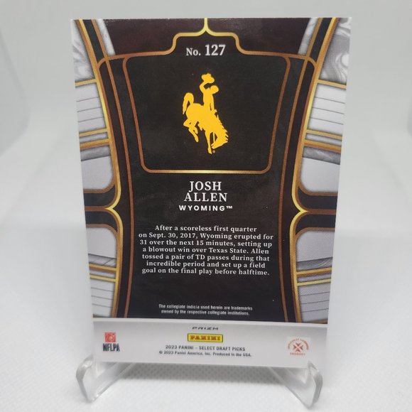 Josh Allen 2023 Panini Select ' Lazer Prizm ' Draft Pick Parallel #127 - Picture 2 of 3